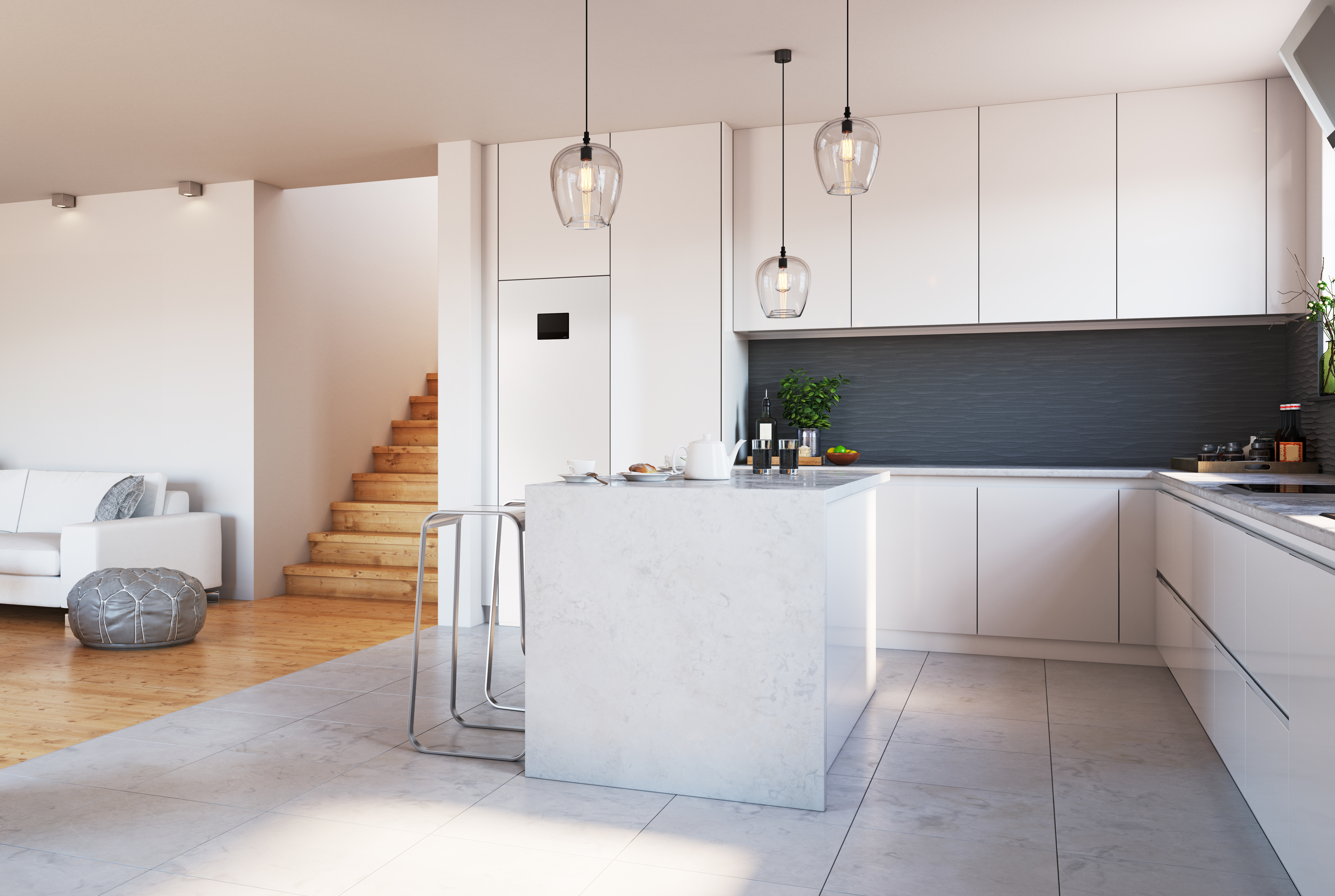 modern apartment interior. 3d rendering design concept